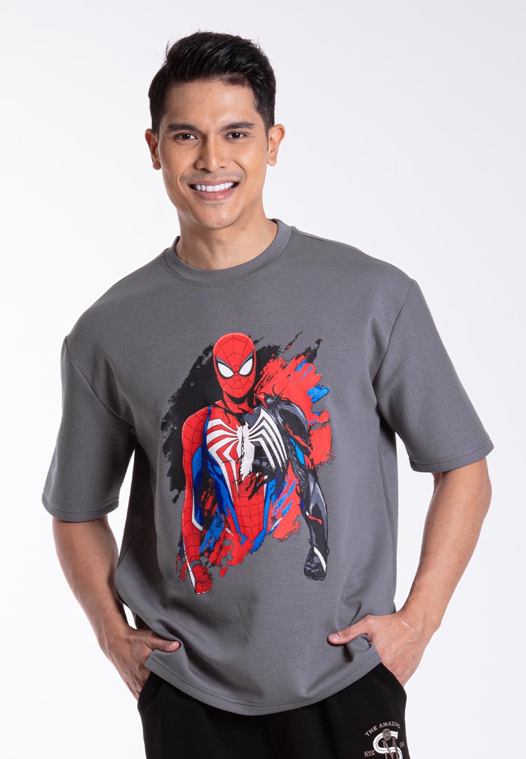 Forest x Marvel Spiderman Premium Weight Air-Cotton Oversized Round Neck Tee Family Tee Men / Kids  - FA20009 / FAK20009