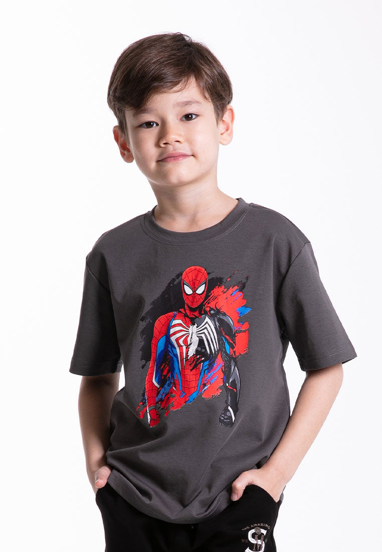 Forest x Marvel Spiderman Premium Weight Air-Cotton Oversized Round Neck Tee Family Tee Men / Kids  - FA20009 / FAK20009