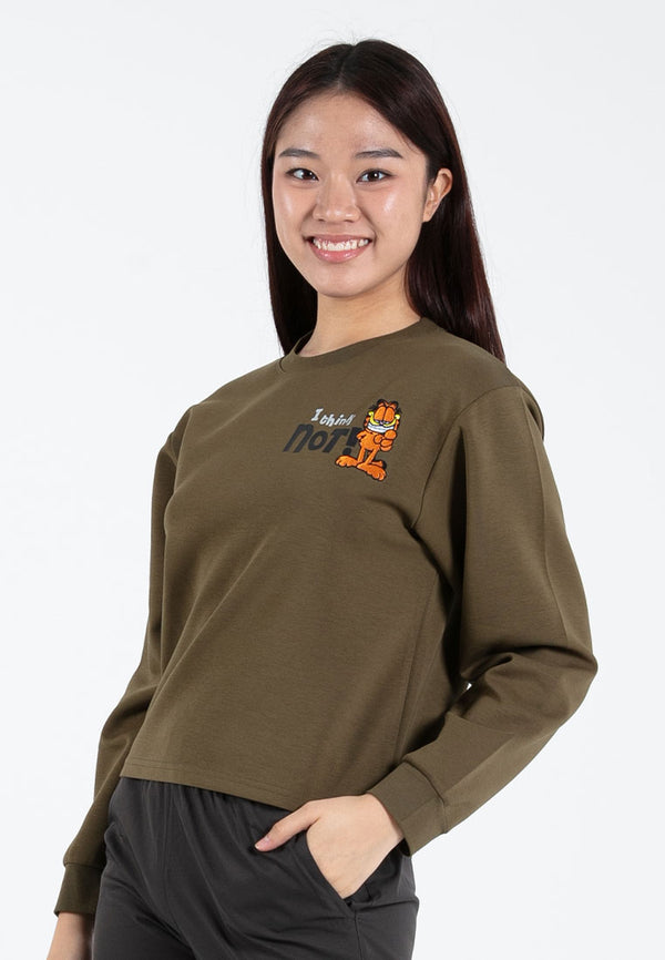 Forest x Garfield Heavy Weight (260gsm) Oversized Long Sleeve Ladies Top - FG820013