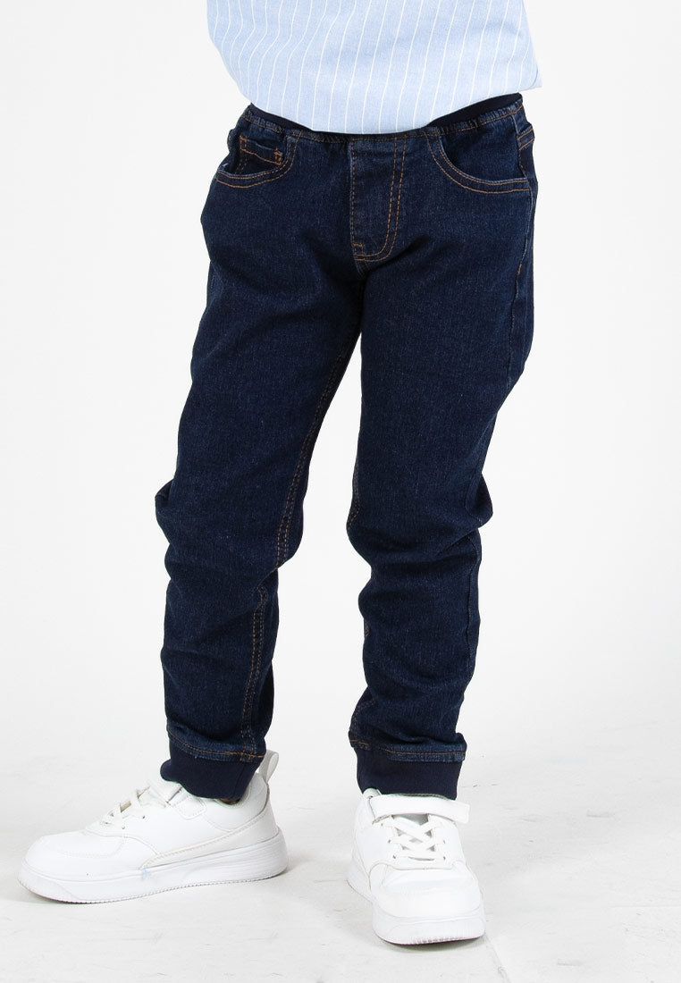 Forest Kids Boys Elastic Waisted Denim Jeans Boy Stretchable Denim Long Pants | Seluar Jeans Budak Lelaki - FK10055