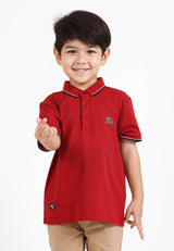 Forest Kids Soft-Touch Silky Cotton Slim Fit Mercerized Look Knitted Polo Tee | Baju T Shirt Budak Lelaki - FK20103