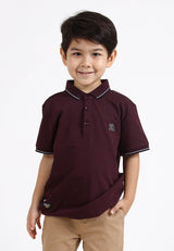 Forest Kids Soft-Touch Silky Cotton Slim Fit Mercerized Look Knitted Polo Tee | Baju T Shirt Budak Lelaki - FK20103