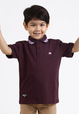 Forest Kids Premium Weight Cotton Stretchable Polo T Shirt Collar Tee | Baju T Shirt Budak Lelaki - FK20112