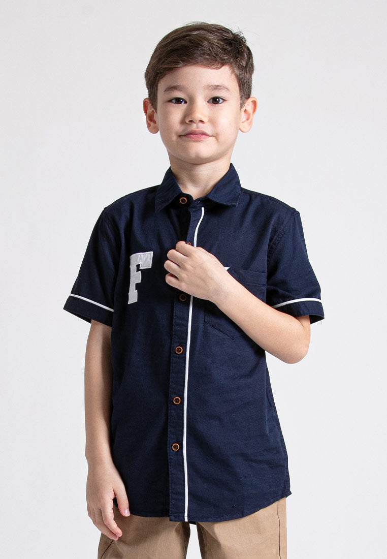 Forest Kids Boy Woven Short Sleeve Shirt | Baju Kemeja Budak Lelaki - FK20192