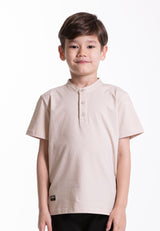 Forest Kids Premium Weight Cotton Stretchable Mandarin Collar T Shirt Kids | T Shirt Baju Budak Lelaki - FK20258