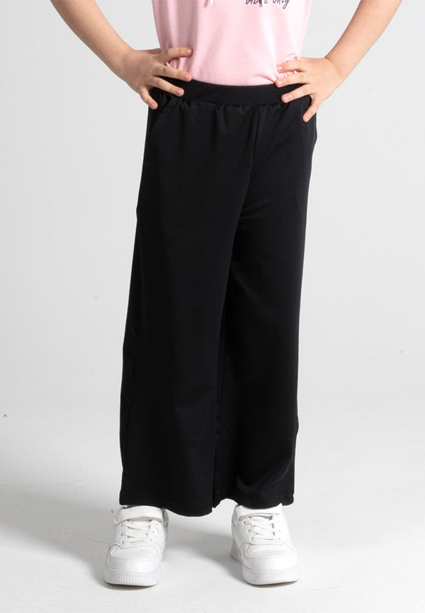 Forest Kids Girl Stretchable Soft Microbire Casual Palazzo Wide Leg Pants l Seluar Panjang Budak Perempuan - FK810019