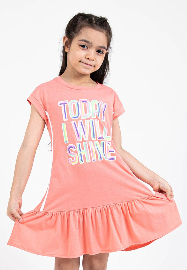 Forest Kids Girl 100% Cotton Single Jersey T-Shirt Girls Graphic Round Neck Dress | Baju Budak Perempuan - FK885045