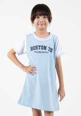 Forest Kids Girl Cotton Terry Short Sleeve Round Neck Dress | Baju Budak Perempuan - FK885052