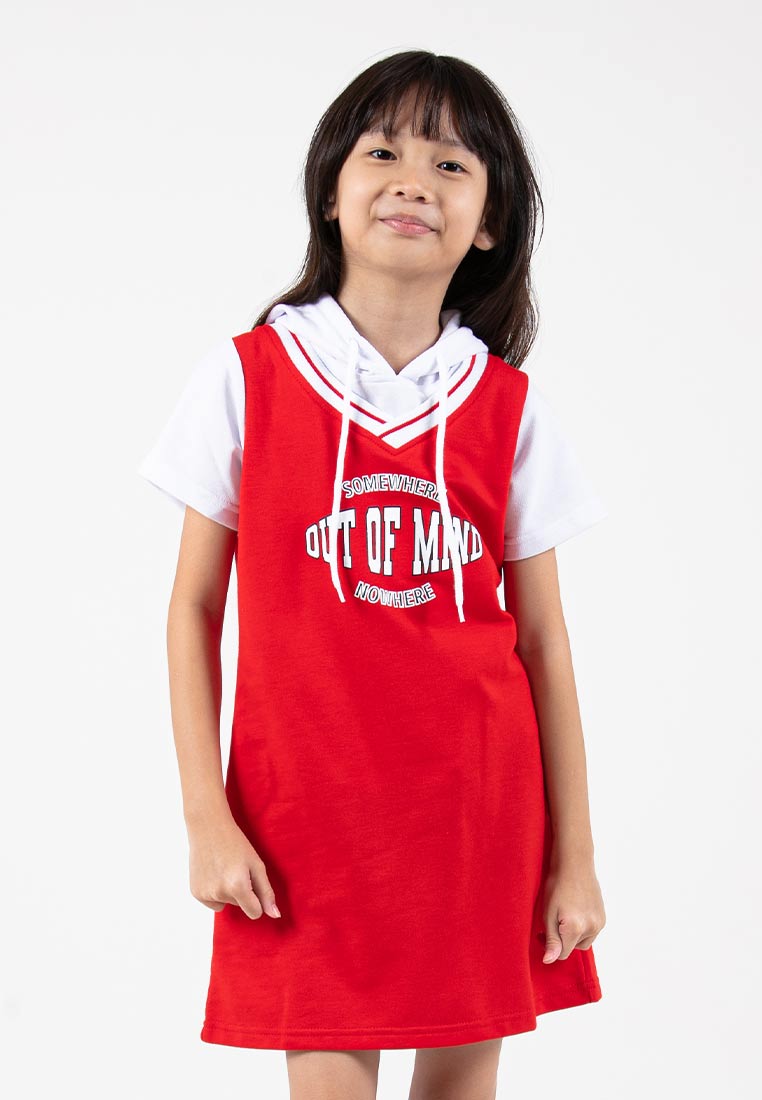 Forest Kids Girl Cotton Terry Short Sleeve Hoodie Dress | Baju Budak Perempuan - FK885054