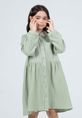 Forest Kids Girls Cotton Gauze Shirt Dress Long Sleeve Dress | Baju Budak Perempuan - FK885074