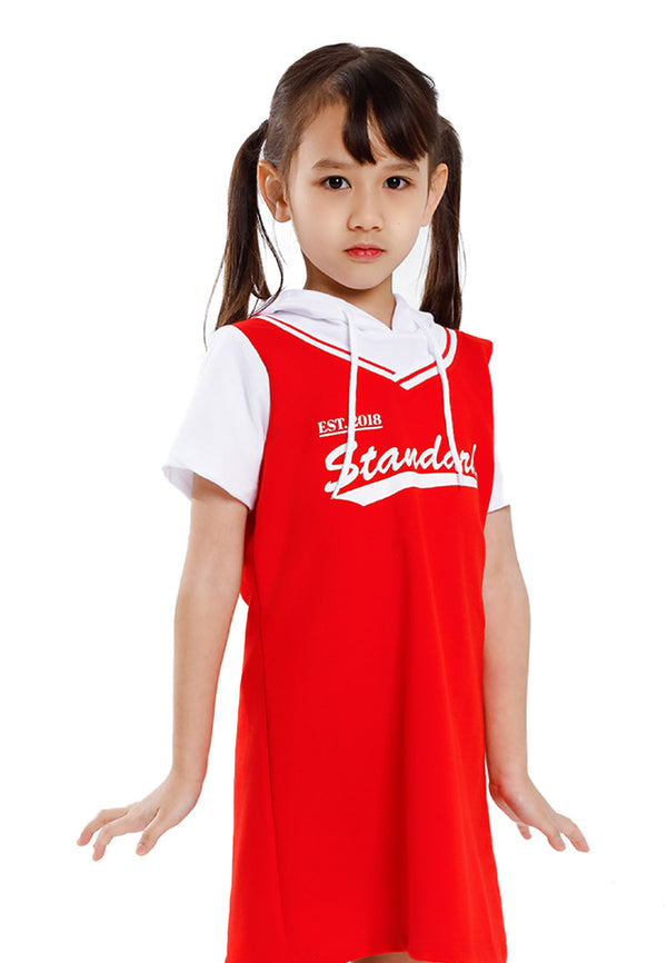 Forest Kids Girl Cotton Terry Short Sleeve Hoodie Dress | Baju Budak Perempuan - FK885078