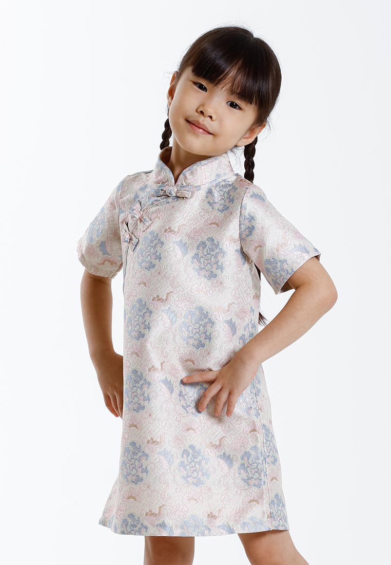 Forest Jacquard Tang Suit Cheongsam Dress | CNY 2025 Family Wear - FK885090