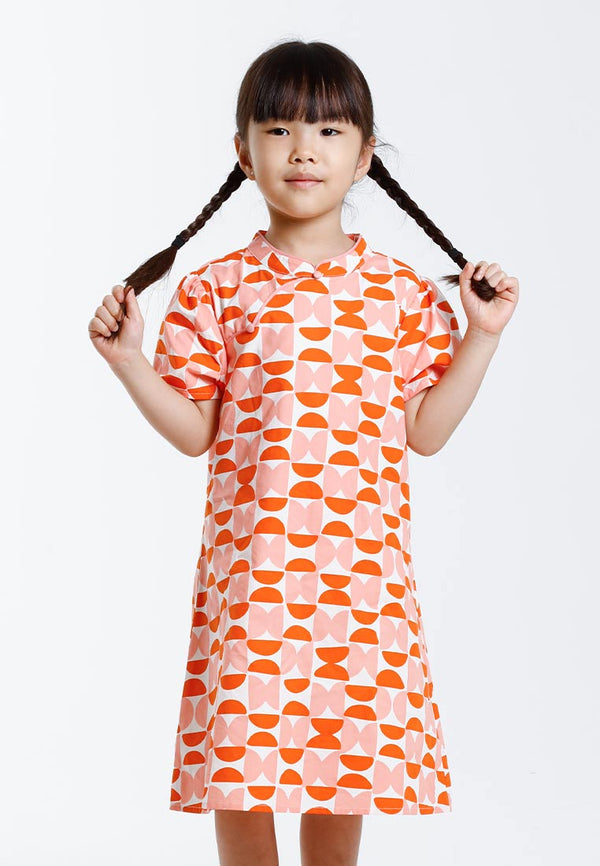 Forest Mandarin Collar Printed Kids Cheongsam Top CNY 2025 Family Wear - FK885108