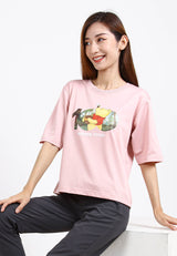Forest X Disney 100 Year of Wonder Winnie The Pooh Airism Cotton Ladies Family T Shirt | T shirt Perempuan - FW820037