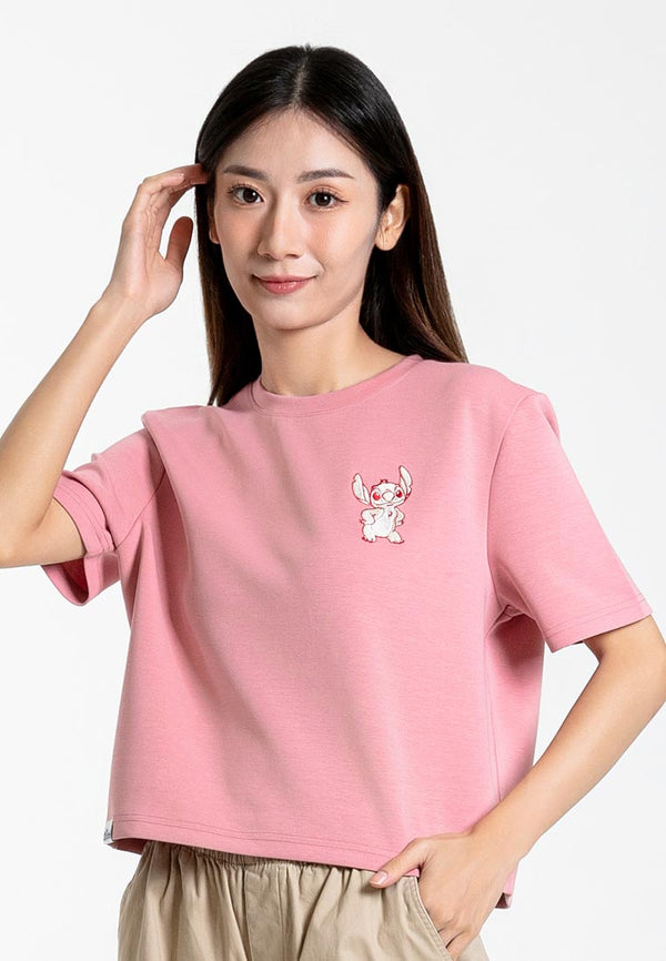 Forest x Disney Stitch Air-Cotton 260GSM Heavy Weight Cropped Boxy Ladies Tee - FW820104