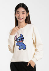 Forest x Disney Stitch Heavy Weight (260gsm) Oversized Long Sleeve Ladies Top - FW820107