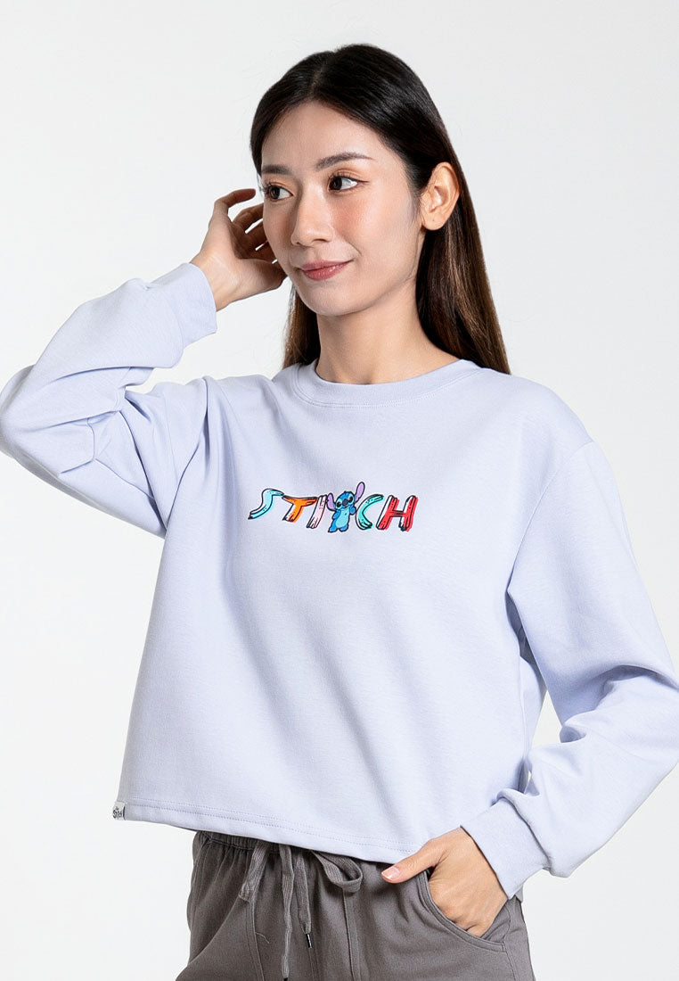 Forest x Disney Stitch Heavy Weight (260gsm) Oversized Long Sleeve Ladies Top - FW820108