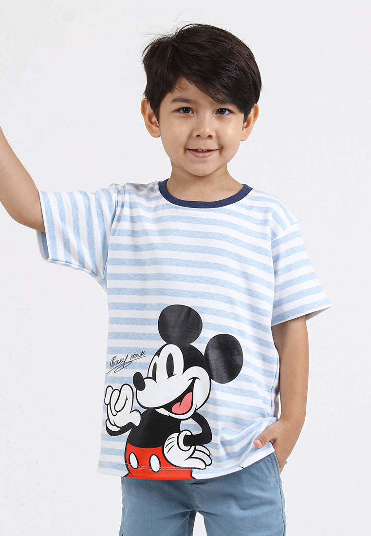 Forest X Disney Kids Unisex Cotton Interlock Stripe Short Sleeve Unisex Kids Tee | Baju T-shirt Budak - FWK20078