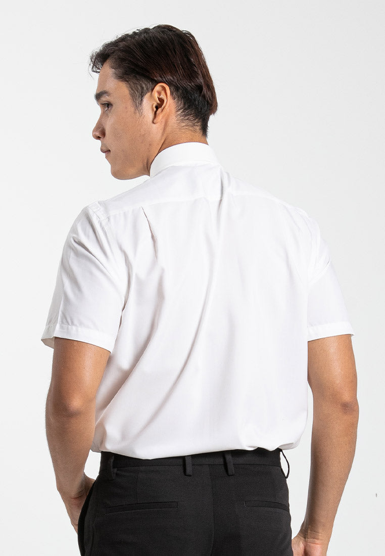 Alain Delon Short Sleeve Regular Fit Plain Business Shirt  - 14024015