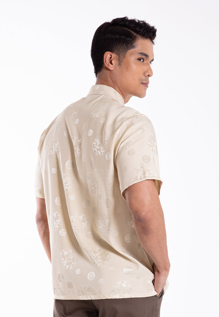 Alain Delon 2025 CNY Men Traditional PV Short Sleeve Shirt Tang Suit | Sam Fu | 唐装 - 14525002