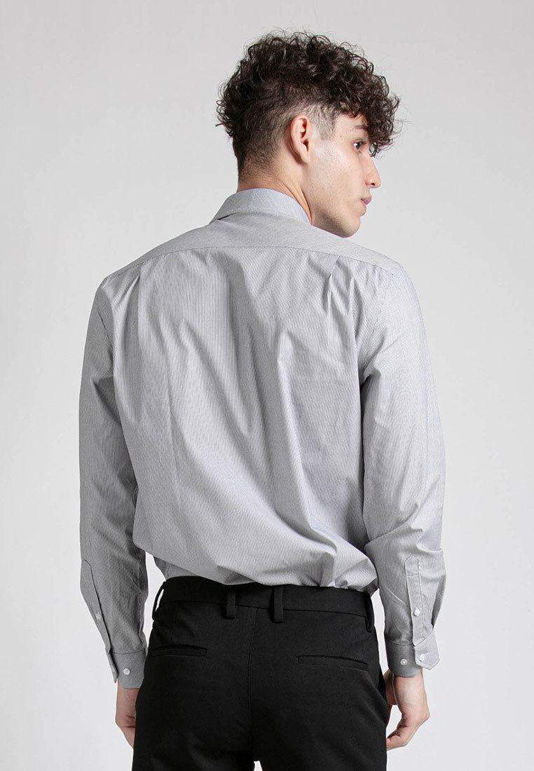 Alain Delon Long Sleeve Stripes Business Shirt - 15123013B