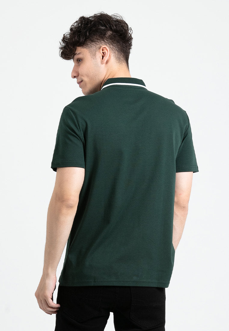 Forest Premium Weight Cotton 220gsm Interlock Knitted Pocket Polo Tee | Baju T Shirt Lelaki - 23765