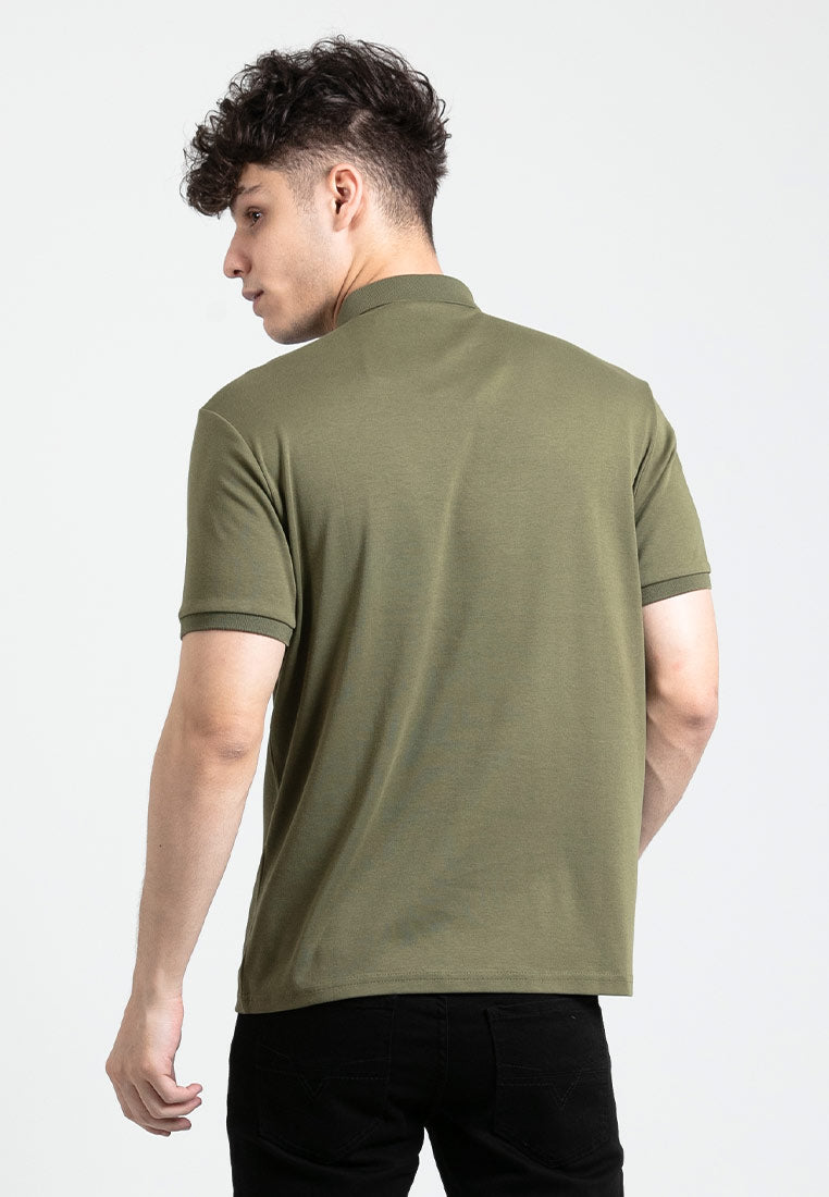 Forest Premium Weight Cotton 220gsm Interlock Knitted Polo T Shirt Colour Block Cut & Sew | T Shirt Lelaki - 23812