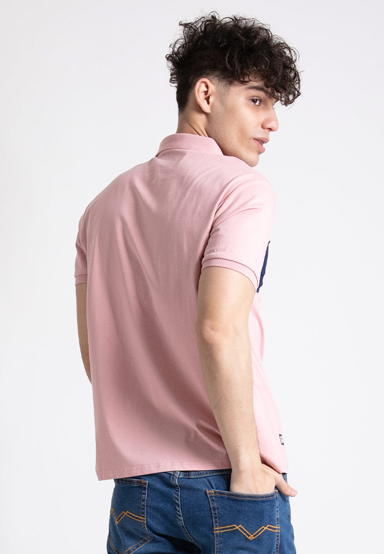 Forest  Stretchable Soft Cotton Colour Block Short Sleeve Cut & Sew Men Polo T Shirt | T Shirt Lelaki - 23814