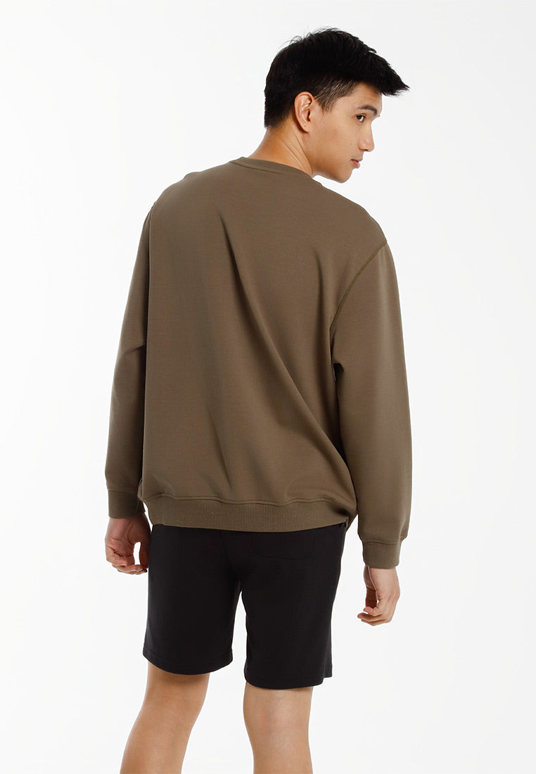 Forest Baju Lelaki | Forest Oversized Premium Weight 260gsm Air-Cotton Long Sleeve Pullover Men - 24042