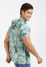 Forest Stretchable Premium Weight Cotton Tie Dye Short Sleeve Hoodies Men T Shirt | Baju T shirt Lelaki - 621309