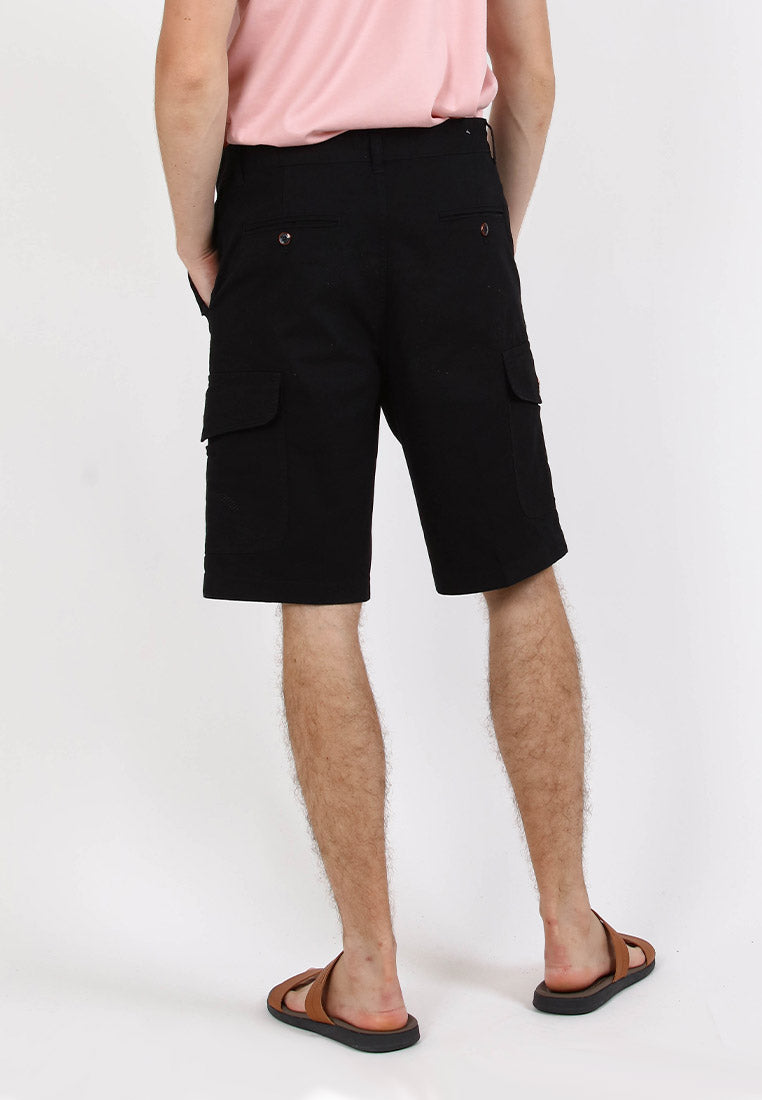 Forest Stretchable Cotton Twill Cargo Bermuda Shorts | Seluar Pendek Lelaki - 670206