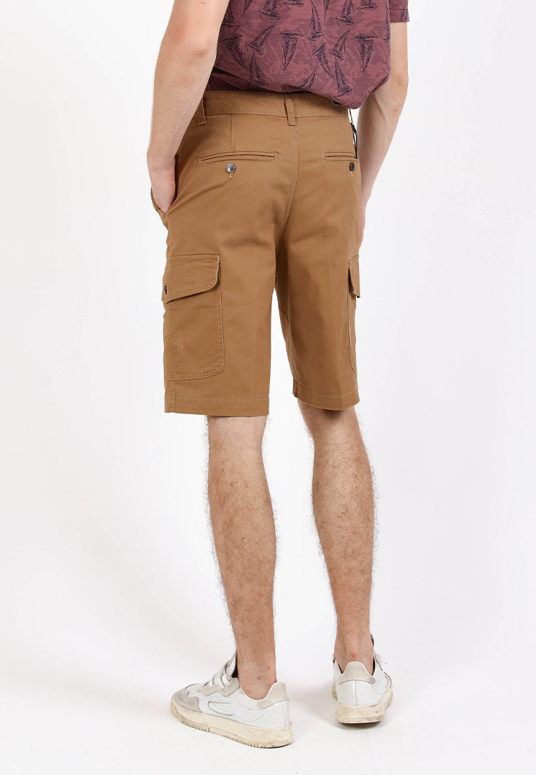 Forest Stretchable Cotton Twill Cargo Bermuda Shorts | Seluar Pendek Lelaki - 670206