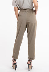 Forest Ladies Cotton Twill Bermuda Button Waist Casual Chino Long Pants | Seluar Perempuan - 810443