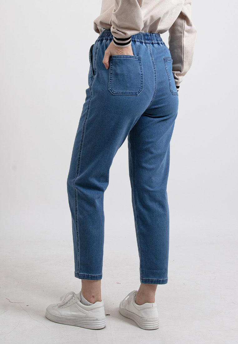Forest Ladies Stretchable Denim Jersey Tapered Pants | Seluar Jeans Perempuan - 810489