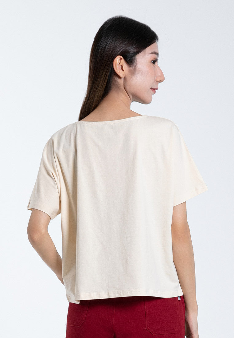 Forest Ladies Premium Soft-Touch Cotton Crew Neck Drape Tshirt Women | Baju T Shirt Perempuan - 822101