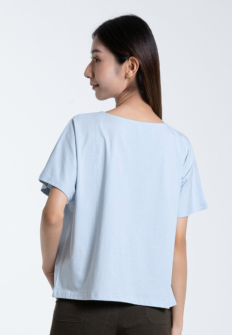 Forest Ladies Premium Soft-Touch Cotton Crew Neck Drape Tshirt Women | Baju T Shirt Perempuan - 822101