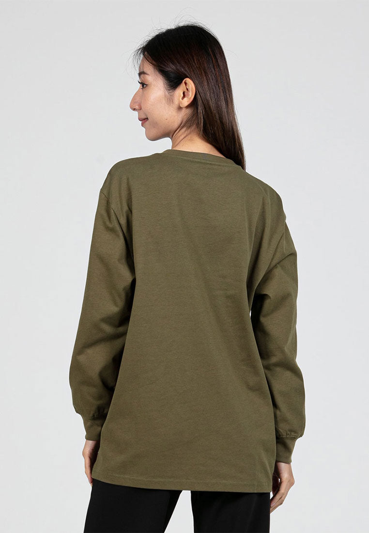 Forest Ladies Premium Cotton Loose Fit Long Sleeve Tee - 822342B