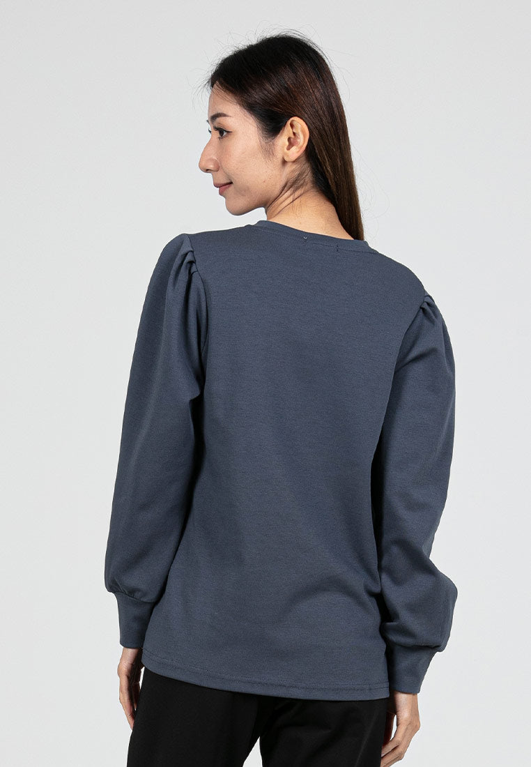 Forest Ladies Cotton Interlock Long Sleeve Women T-Shirt Casual Plain Sweatshirt | Baju Lengan Panjang Perempuan- 822412