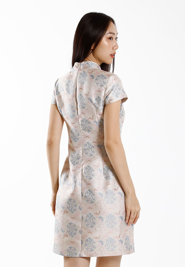 Forest Jacquard Tang Suit Cheongsam Dress | CNY 2025 Family Wear - 885090