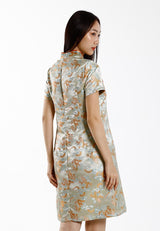 Forest Jacquard Tang Suit Cheongsam Dress | CNY 2025 Family Wear - 885091