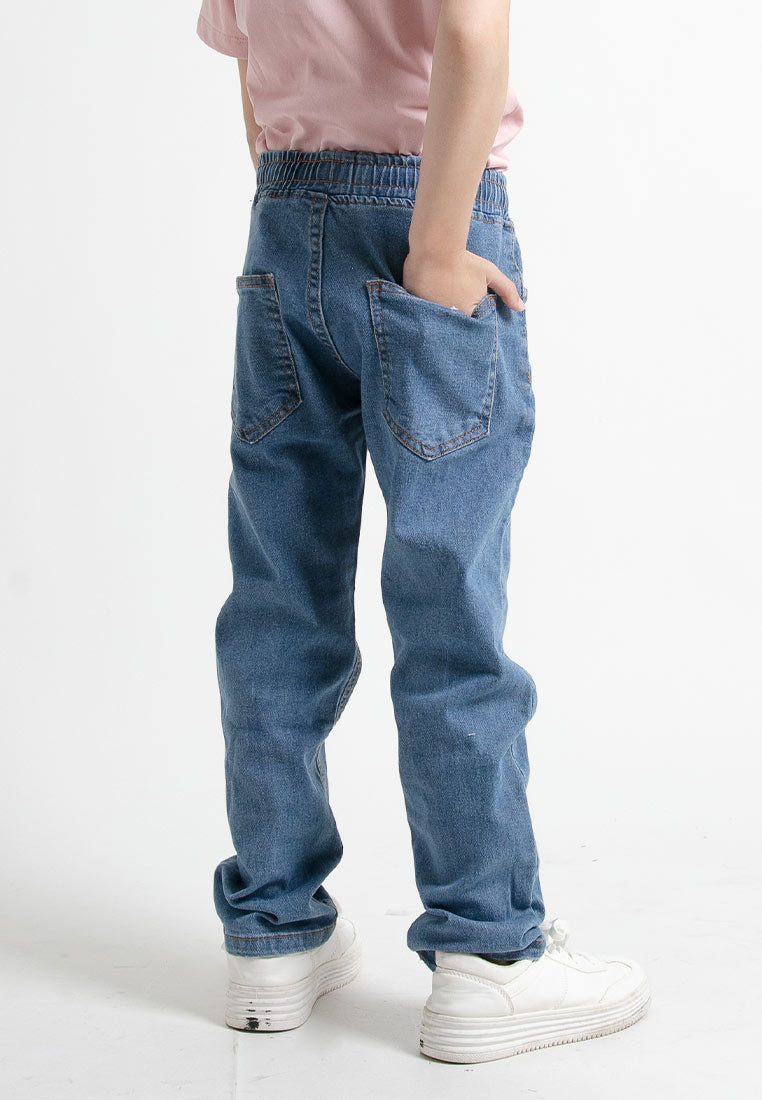 Forest Kids Boys Elastic Waisted Denim Jeans Boy Stretchable Denim Long Pants | Seluar Jeans Budak Lelaki - FK10054