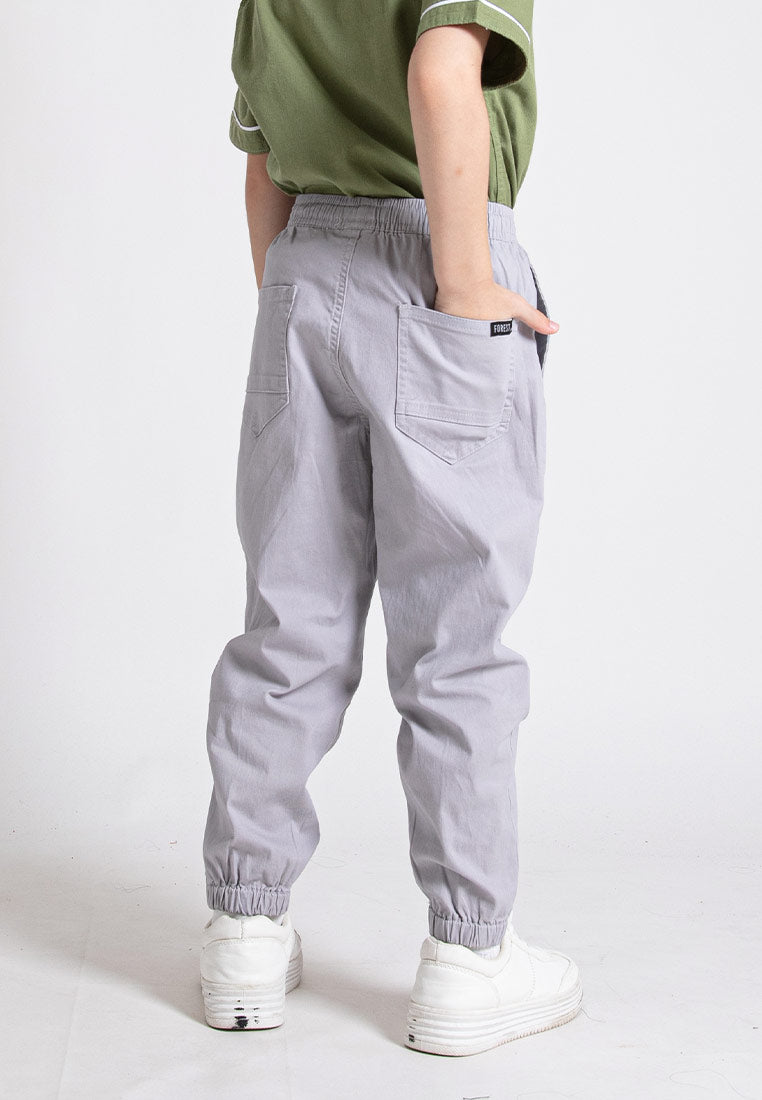 Forest Kids Unisex 100% Cotton Twill Stretchable Girl Boy Trouser Long Pants Kids l Seluar Panjang Budak - FK1009