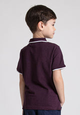 Forest Kids Two Tone Pique Cotton Plain Short Sleeve Polo Kids Tee | Baju Budak Lelaki - FK2009