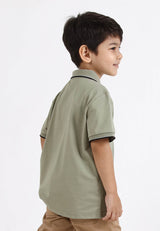 Forest Kids Soft-Touch Silky Cotton Slim Fit Mercerized Look Knitted Polo Tee | Baju T Shirt Budak Lelaki - FK20103