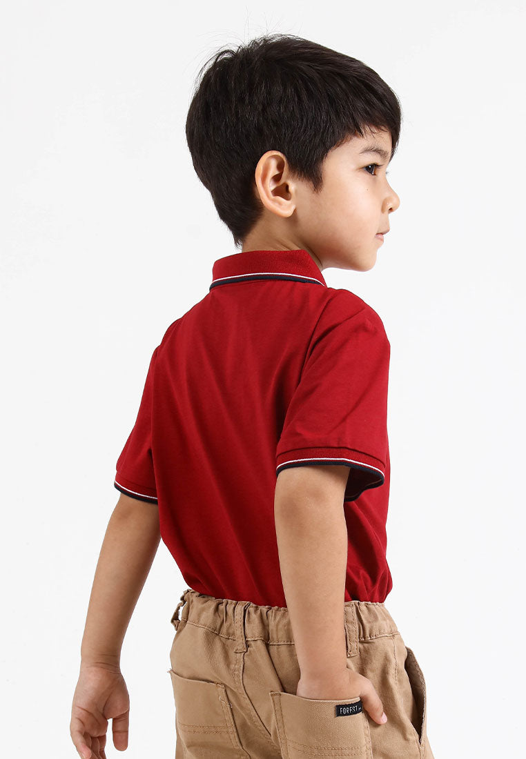 Forest Kids Soft-Touch Silky Cotton Slim Fit Mercerized Look Knitted Polo Tee | Baju T Shirt Budak Lelaki - FK20103