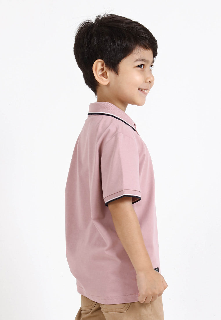 Forest Kids Soft-Touch Silky Cotton Slim Fit Mercerized Look Knitted Polo Tee | Baju T Shirt Budak Lelaki - FK20103