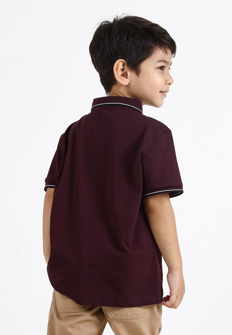 Forest Kids Soft-Touch Silky Cotton Slim Fit Mercerized Look Knitted Polo Tee | Baju T Shirt Budak Lelaki - FK20103