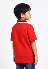 Forest Kids Premium Weight Cotton Stretchable Polo T Shirt Collar Tee | Baju T Shirt Budak Lelaki - FK20112