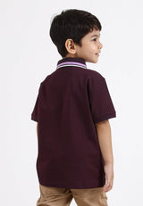 Forest Kids Premium Weight Cotton Stretchable Polo T Shirt Collar Tee | Baju T Shirt Budak Lelaki - FK20112