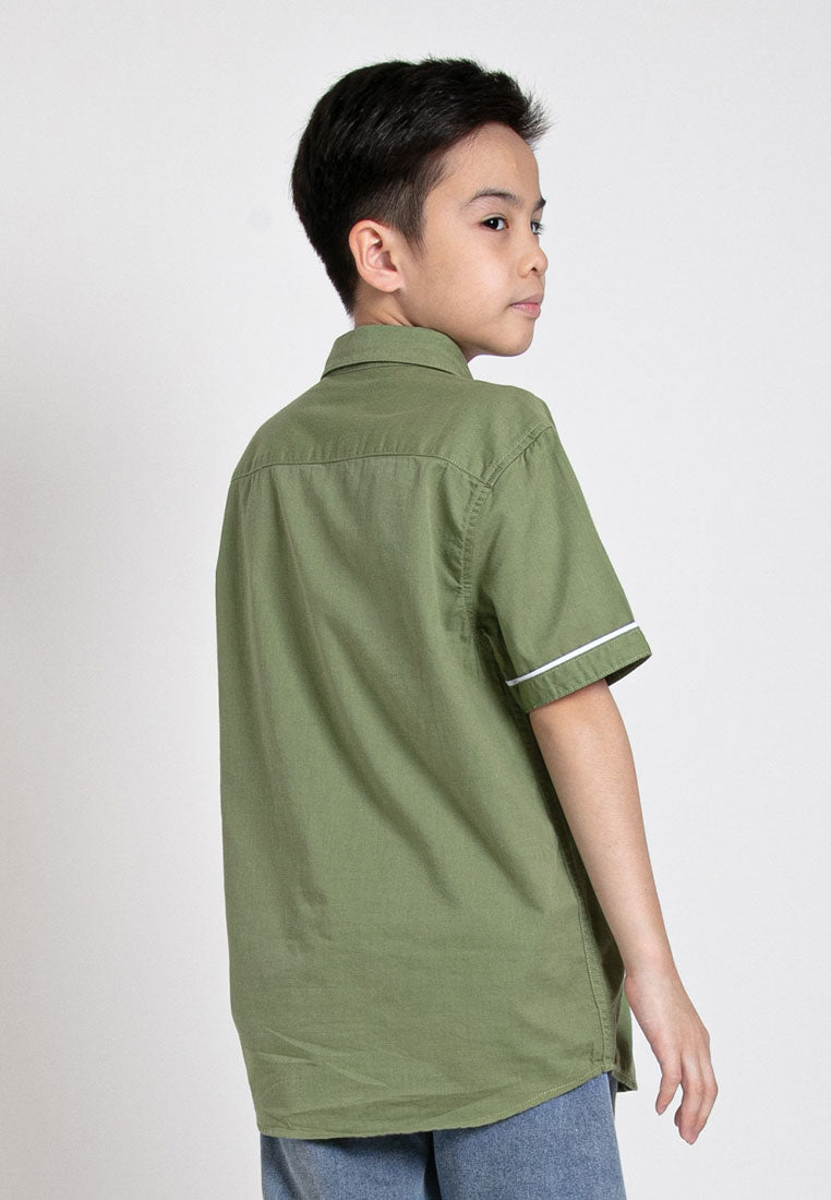 Forest Kids Boy Woven Short Sleeve Shirt | Baju Kemeja Budak Lelaki - FK20192